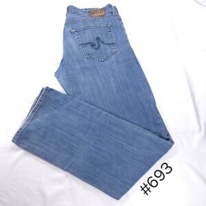 Adriano Goldschmied Straight Button Zip Medium Wash Jeans Mens Size 32x34 Blue